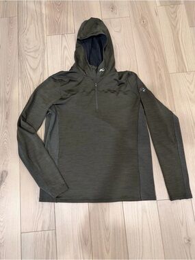 KJUS Olive Green Men's Hooded Midlayer